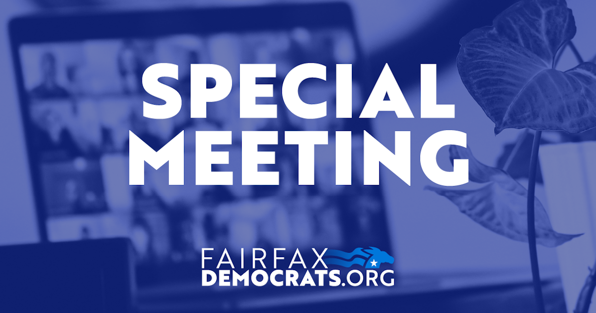Fairfax County Democratic Committee October Special Meeting VIRTUAL